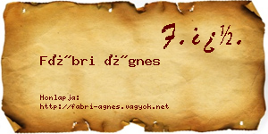 Fábri Ágnes névjegykártya